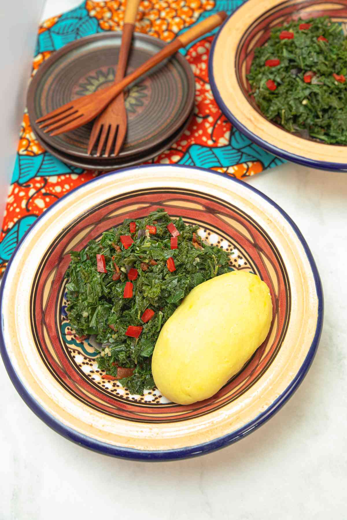 Ugali with Vegetables
